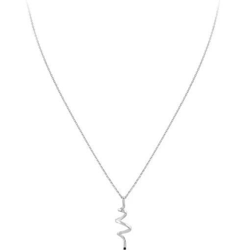 Collier Femme So Charm - BD1549-COLLIER-ARGENT-DIAMANT-NOIR - Collier Mode Argenté