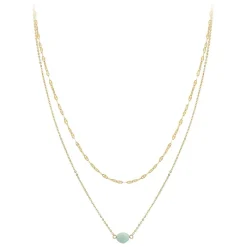 Collier Femme So Charm - B4277-DORE-AMAZONITE - Collier Mode Doré