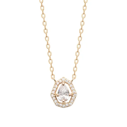 Collier femme solitaire oxyde de zirconium plaqué or Maison de la Bijouterie UW3WV345