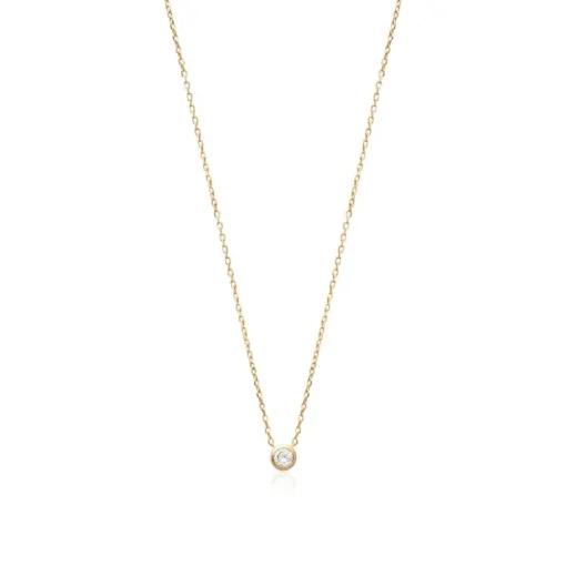 Collier Femme solitaire plaqué or 40cm Maison de la Bijouterie UWZ4W040