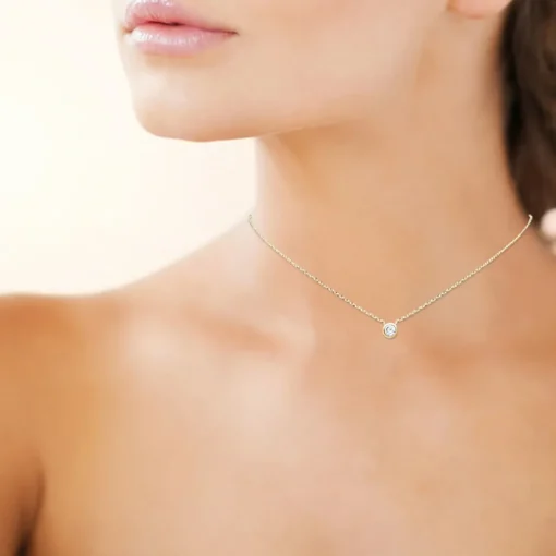Collier Femme solitaire plaqué or 40cm Maison de la Bijouterie UWZ4W040
