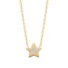 Collier femme étoile oxyde de zirconium plaqué or Maison de la Bijouterie UW3W5U45