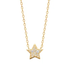 Collier femme étoile oxyde de zirconium plaqué or Maison de la Bijouterie UW3W5U45