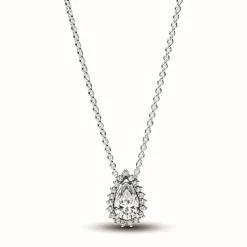 Collier Halo Poire Scintillant