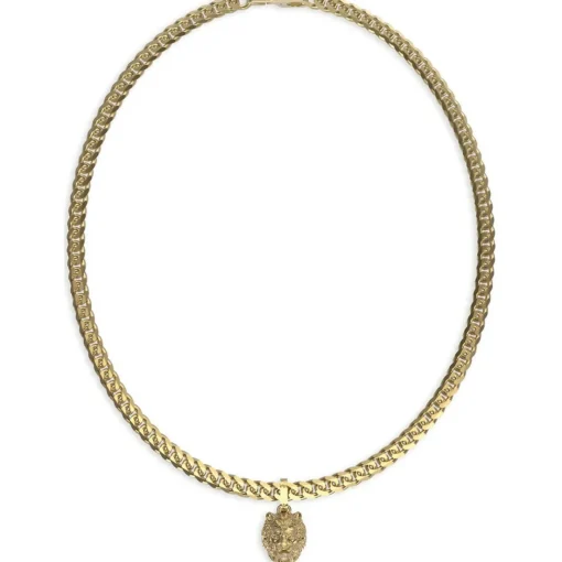 Collier homme JUMN01301JWYG Lion King acier doré