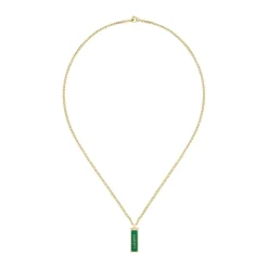 Collier Homme Lacoste Fence - 2040325 Acier Doré, Vert