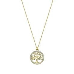 Collier Lotus Silver TREE OF LIFE LP1746-1-2 - Collier Pendentif Ajouré Arbre de vie Femme