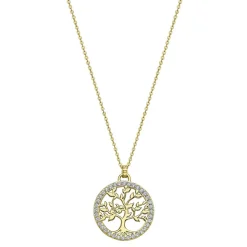 Collier Lotus Silver TREE OF LIFE LP1746-1-2 - Collier Pendentif Ajouré Arbre de vie Femme