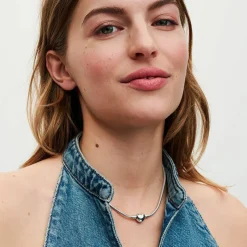 Collier Maille Serpent Fermoir Cœur Pandora Moments