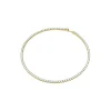 Collier Matrix Tennis, Coupe ronde, Blanc, Placage de ton or