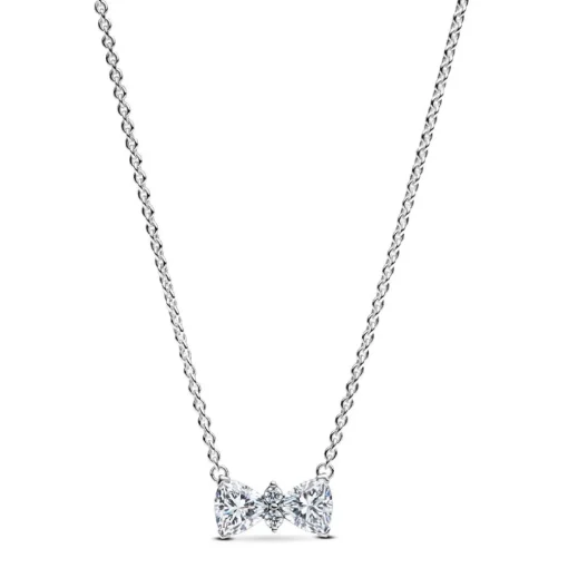 Collier Nœud Scintillant Argent