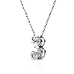 Collier Number 3 Argenté