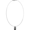 Collier Racer Tag Acier Rhodié, Fibre De Carbone Et Émail