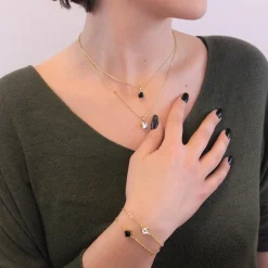 Collier Simple Square Or