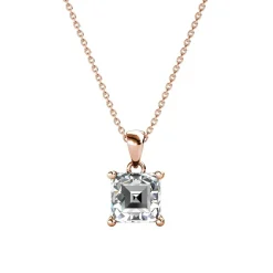 Collier Simple Square Or Rose