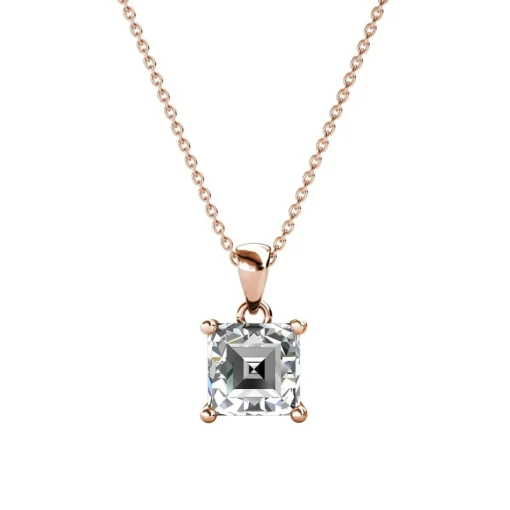 Collier Simple Square Or Rose