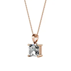 Collier Simple Square Or Rose
