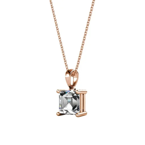 Collier Simple Square Or Rose