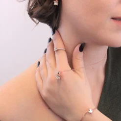 Collier Simple Square Or Rose