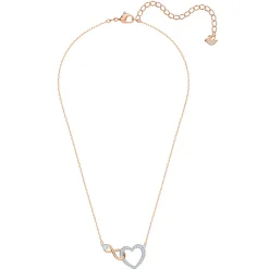 Collier Swarovski 5518865 - Collier or doré et argenté pendentif cœur infini Femme