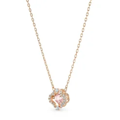 Collier Swarovski 5514488 - Collier métal rose médaille strass Femme