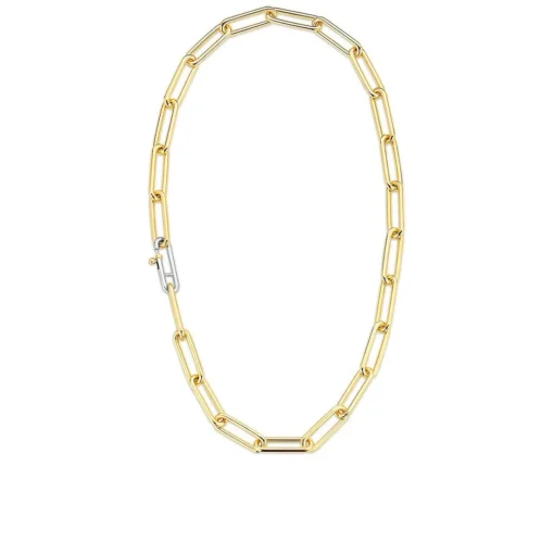 Collier Ti Sento 3937SY - argent doré grandes mailles rectangulaires Femme