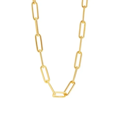 Collier Ti Sento 3937SY - argent doré grandes mailles rectangulaires Femme