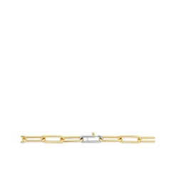 Collier Ti Sento 3937SY - argent doré grandes mailles rectangulaires Femme