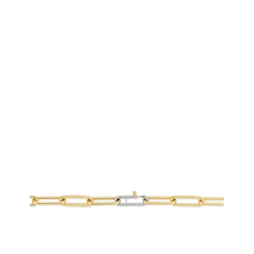 Collier Ti Sento 3937SY - argent doré grandes mailles rectangulaires Femme