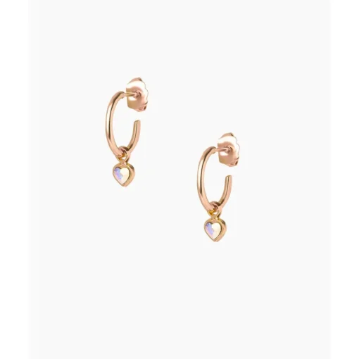 Créoles Les Interchangeables - A59252 Creoles Coeur PM Doré Rose