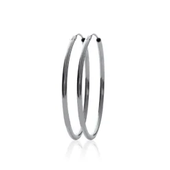 Créoles femme argent rhodié 4 mm - W0YY40