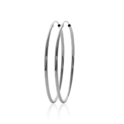 Créoles femme argent rhodié 5 mm - W0YY50