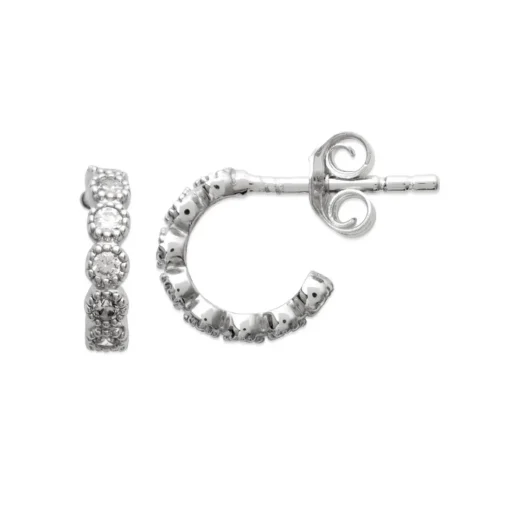 Créoles femme argent rhodié 1 mm - Z50UVZ0