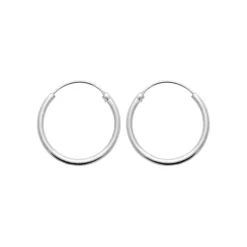 Créoles femme argent rhodié 2 mm - W0YYY0