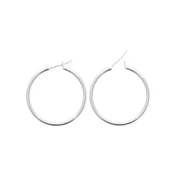 Créoles femme argent rhodié 3 mm - WUU30