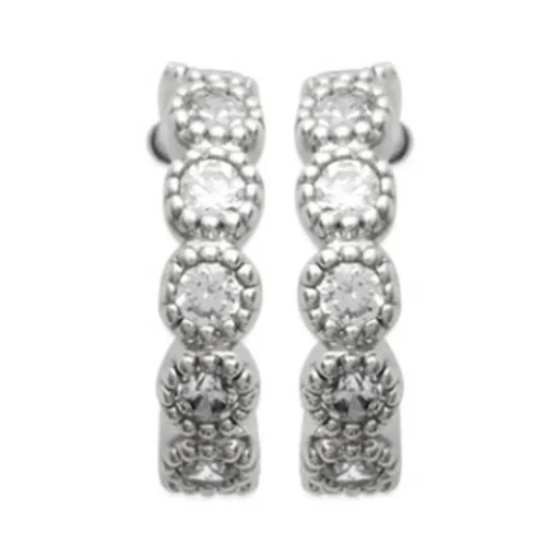 Créoles femme argent rhodié 1 mm - Z50UVZ0