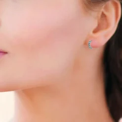 Créoles femme argent rhodié 1 mm - Z50UVZ0