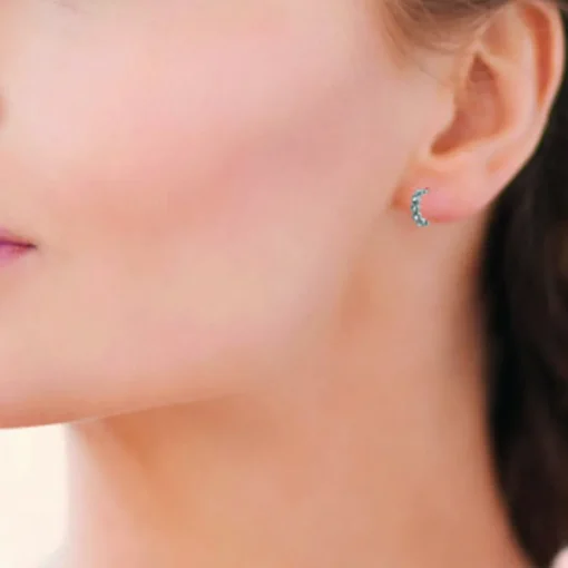 Créoles femme argent rhodié 1 mm - Z50UVZ0