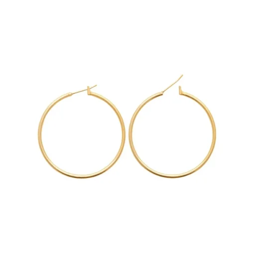 Créoles femme plaqué or 4 mm simples - YUU40