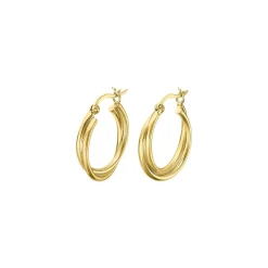 Créoles Lotus Silver Hoops LP3385-4-2 Argent doré