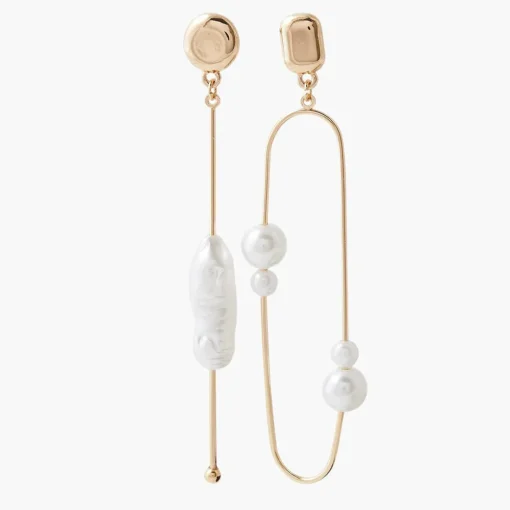 Pendantes Femme Balaboosté Bo Poussette Asymétrique Avec Perles - 3502456533585 Métal Doré