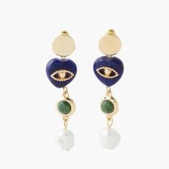 Pendantes Femme Balaboosté Bo Poussette Avec Cœur Pierre Et Perle - 3502456532076 Métal Multicolore