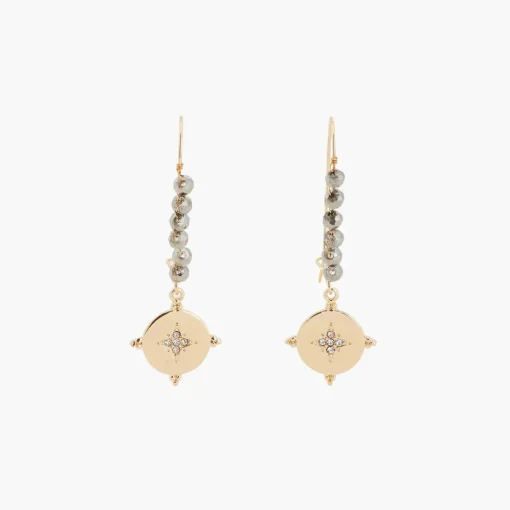 Pendantes Femme Balaboosté Dormeuse Facettes Et Piece Gravee - 3502456531833 Métal Gris