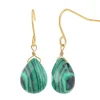 Pendantes So Charm - B2499-MALACHITE - Boucles D'Oreilles Dorées