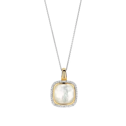 Pendentif Ti Sento - 6828MW Argent Doré Et Doublé Nacre Carré Et Pavage