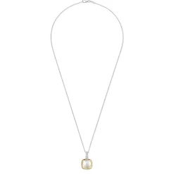 Pendentif Ti Sento - 6829MW Argent Doré Et Doublé Nacre Carré Bélière Pavée