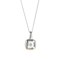 Pendentif Ti Sento - 6829MW Argent Doré Et Doublé Nacre Carré Bélière Pavée