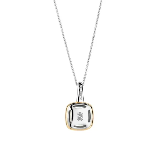 Pendentif Ti Sento - 6829MW Argent Doré Et Doublé Nacre Carré Bélière Pavée
