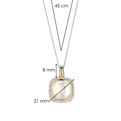 Pendentif Ti Sento - 6828MW Argent Doré Et Doublé Nacre Carré Et Pavage