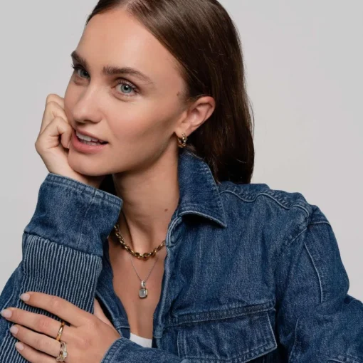 Pendentif Ti Sento - 6829MW Argent Doré Et Doublé Nacre Carré Bélière Pavée